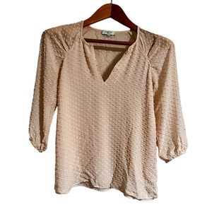BABATON - Baby Pink - Polka Dot Silk Blouse - Size XS